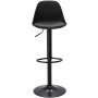 Krzesło barowe kosmetyczne fryzjerskie fotel z oparciem czarne Outlet - 6